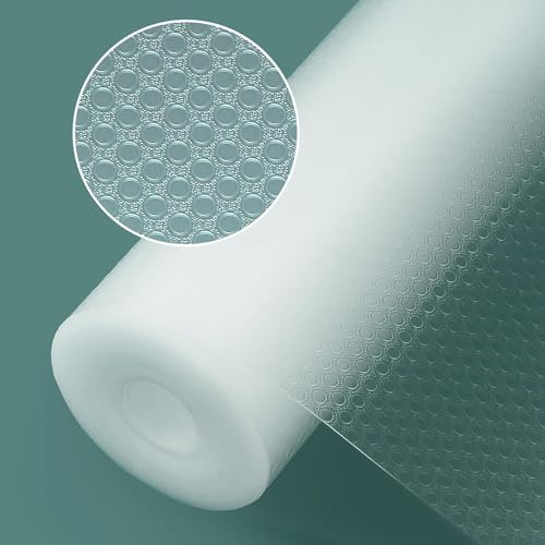 Origuuds Protector Cajones Cocina Non Adhesivo EVA Plastico Protector Antideslizante Estantes el Gabinete Impermeable, para Nevera Mueble Fregadero Estante (Transparente/60cmx600cm)