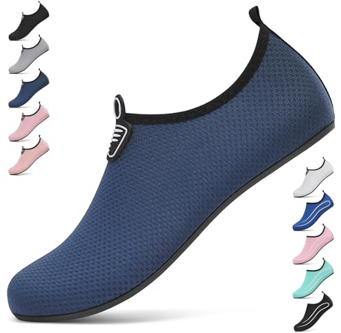 Zapatillas para el Agua Escarpines Mujer Hombre Escarpines Buceo Zapatillas Acuaticas Zapatillas de Aventura Acuática Secado Rápido Antideslizante Calzado de Surf Swim Yoga.Azul,39 EU