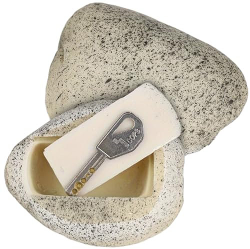 Cache-clés pour l'extérieur, les fausses pierres ressemblent à de vraies pierres, pierre à clé avec compartiment secret, cachette de clés à l'extérieur