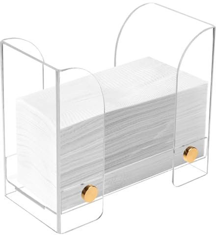 QWORK® Soporte para Servilletas de Papel, Dispensador de Toallas de Papel Transparente, para Cocina, Restaurante, Baño