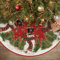 Artoid Mode Schneemann Rot Schals Vögel Kiefern Weihnachten 48zoll/122cm Weihnachtsbaum Rock, Schnee Tannenbaum Christbaumdecke für Urlaub Party Deko
