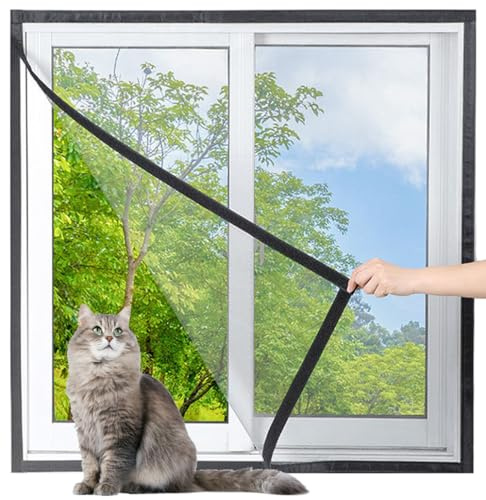 Mosquitera autoadhesiva de tamaño personalizado, malla de seguridad antiescape, ventana con apertura de cremallera, ventilación y transpirable