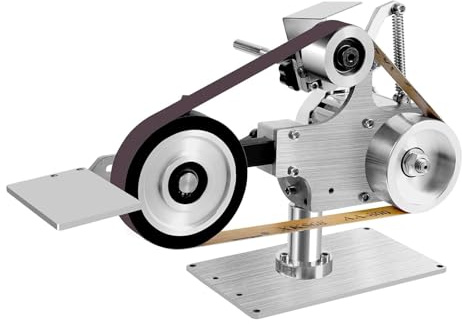 COUCHO Belt Sander, 550W Electric Bench Belt Sander, 1 x30 inch Abrasive Belt Machine with 60/800 Grits Sanding Belts, Desktop Polishing Grinding Machine with 6000rpm Stepless Speed Adjustable