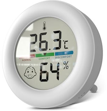 Houdian Higrómetro digital termómetro para habitación, termómetro LCD temperatura habitación, higrómetro interior con temperatura humedad monitor para invernadero, jardín, celda