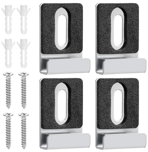 Yuanchu Lot de 4 supports de miroir muraux en acier inoxydable avec chevilles et vis pour miroirs lourds