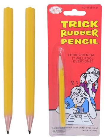 Generisch Scherzartikel für Kinder Und Erwachsene, 2 Stück 10cm Bleistift aus Gummi Simulation, für Pranks, April Scherzartikel
