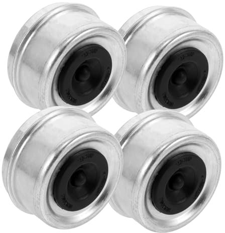 Amosfun 4 Stück Anhängerzubehör Bootsanhänger Radlagerfett Überprüfen Sie Die Gummikappe Der Spindel Radnabenkappe Überprüfen Sie Die Spindelkappe Anhängerachse Anhängerteile Metall