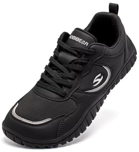 HOBIBEAR Zapatos para Correr en Senderos para Hombres Caja de Dedos Ancha Zapatillas Barefoot Suela Cero Drop Minimalistas para Gimnasio al Aire Libre Casual