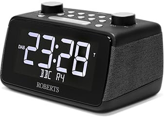 Roberts ORTUS4 FM/DAB/DAB+ Digital Radio with Bluetooth, Alarms and Over-Sized Display, Black