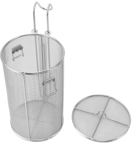 Akozon Passoire à épices en Acier Inoxydable avec Poignée Pliable – Panier de Séparation de Soupe de Grande capacité pour la Cuisson, les Marmites et les Saveurs