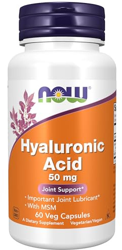 NOW Foods Hyaluronsyra 50 mg + MSM standard, 60 kapslar, 100 g