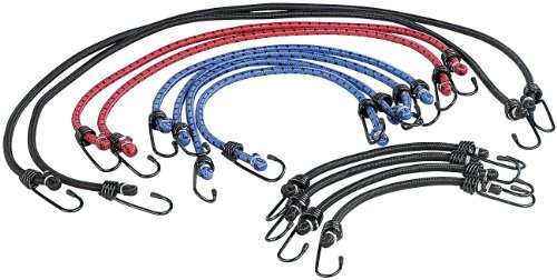 AGT Gepäckspanner Fahrrad: 12er-Set extra-starke Universal-Gepäckspanner in 4 Längen (kurz, Spanngummi Set, Gepäckspinne)