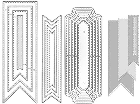 Hocadrv 3 Sätze Lesezeichen Metall Stanzformen, Rahmen Schneiden Stanzformen, DIY Handwerk Kohlenstoffstahl Prägevorlag für DIY Scrapbooking Album, Karten Kunst Basteln