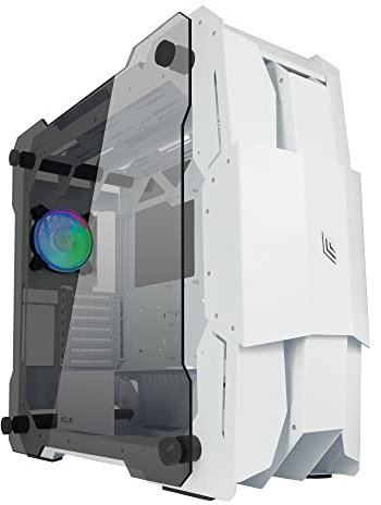 Noua Ego Caja PC Gaming Full Tower ARGB E-ATX, ATX, Micro ATX-ITX, Ventilador PWM ARGB 120mm Preinstalado, Paneles Laterales de Cristal Templado, USB 3.0, Color Blanco