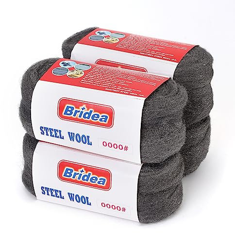 Steel Wire Wool Mice 0000 Fine Steel Wool Rats Set Can Sealing Gaps, Cleaning, Polishing, Rodent Control DIY Fill Fabric Kit for Stop Rats and Mice Insect Pest(ca. 4x130g/ 4x3M)