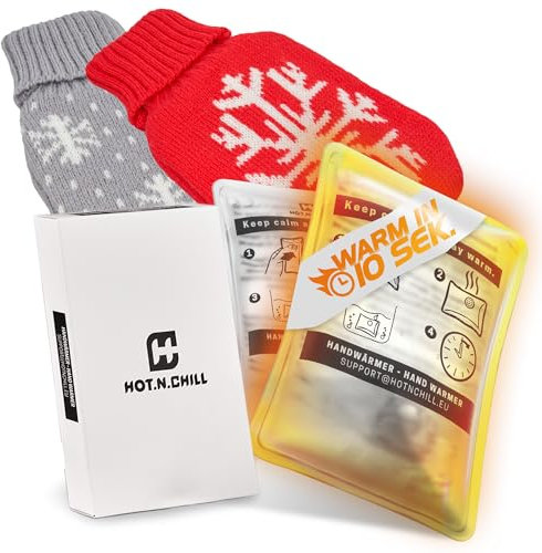 HOT.N.CHILL® 2X Handwärmer wiederverwendbar - [WARM IN 10 SEK] - Taschenwärmer wiederverwendbar - Wärmepads zum Knicken - Hand Warmer - Knick Wärmekissen, Händewärmer für Kinder & Erwachsene