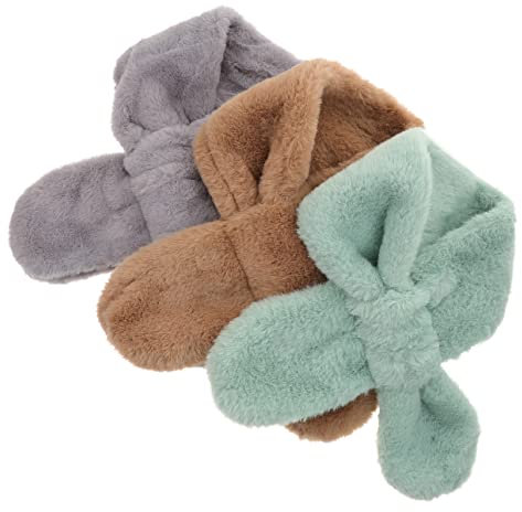 SAFIGLE 3stücke Junge Mädchen Winter Schal Plüsch Halstuch Für Jungen Und Mädchen Warm Winddicht Hautfreundlich Für Kaltes Wetter Und Festlichkeiten