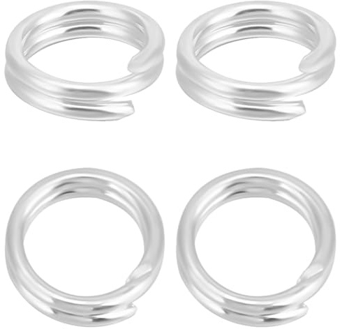 Beebeecraft 1 boîte de 10 anneaux de Jonction Fendus 925 connecteurs D'Anneaux de Jonction à Double Boucle Ouverts Ronds en Argent Sterling pour la Fabrication de Bijoux Colliers Bracelets Boucles