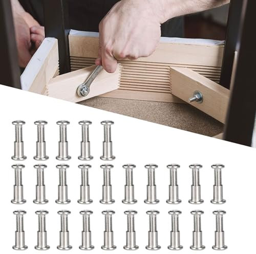 Verbindungsschrauben,25pcs Möbelschrauben,Gewindehülse M4,M4 Möbelschrauben mit Hülse,Hülsenschrauben,Möbelverbinder Schrankverbinder Schrauben,Verbindungsschraube Möbelschrauben,Möbelverbinder