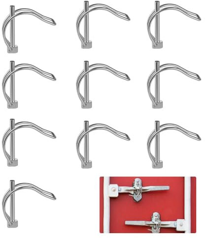 Lot de 10 goupilles pliantes en forme de D - 4,5 mm x 40 mm - En acier au carbone - Pour tracteurs de ferme, remorques et tondeuses à gazon