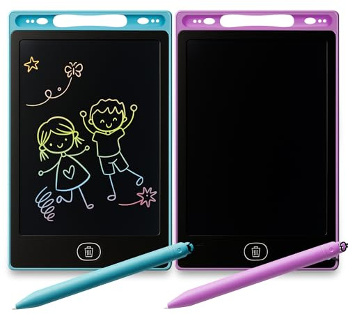 SOL 2pk LCD Writing Tablets for Kids - 8 Inch Drawing Pad with Stylus Pen