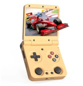 Miyo-o Flip V2 Retro Handheld Gaming Console, with 64G TF Card 3.5-inch IPS Screen Linux System Cortex-A55 CPU Emulator Portable Video Games Consoles with 3000mAh Battery & WiFi