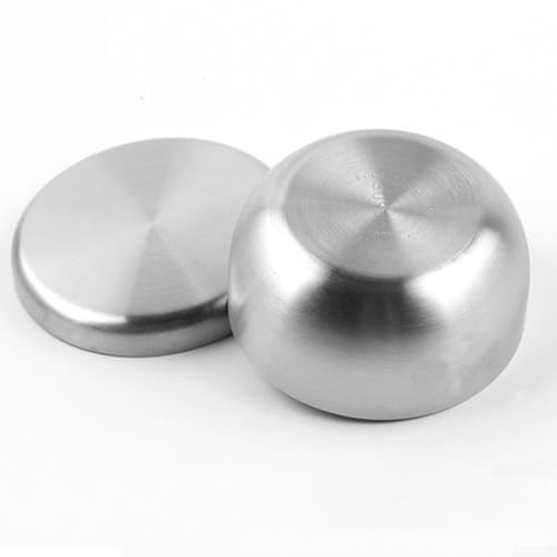 Besttoolifes Tazón cubierto de acero inoxidable 304 de una sola capa, cuenco de arroz al vapor, vajilla de cocina, color plateado, 8,5 cm