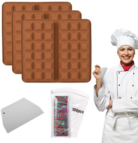 Silikonform för chokladtabletter, bakningsredskap i silikon - handgjorda dessertformar - för choklad, efterrätt, kex, gelé, bröllop, fest, frys, ugn,