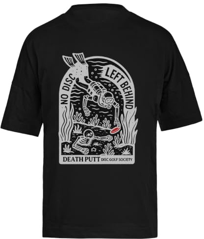 Vintage Discgolf Unisex Svart T-Shirt Baggy Oversized T-Shirt Unisex Black Tee Baggy Oversized T-shirt