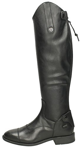 QHP Birgit - Botas de equitación para mujer, piel sintética, ancho de la pantorrilla, Negro , 39 EU