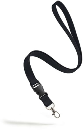 Kandinsky® Schwarze Schlüsselbänder mit Schnellverschluss, 25 Stück | 20mm x 900mm, Lanyards Umhängebänder, Geeignet für Messen und Veranstaltungen