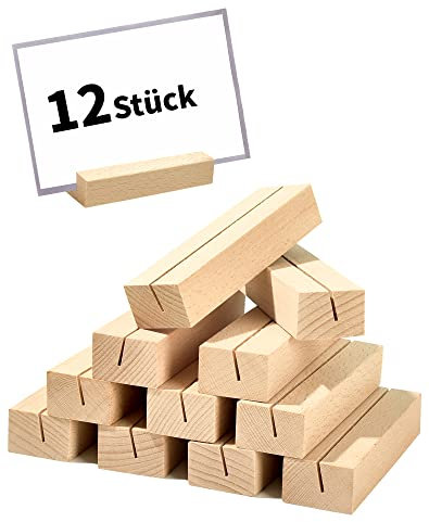 Kartenhalter Holz Tischkartenhalter 12 Stück Fotohalter Fotoständer Kartenständer Platzkartenhalter Tischkarten Für Hochzeit Tischdeko Bilder Memos, Postkartenhalter Menükartenhalter Restaurants