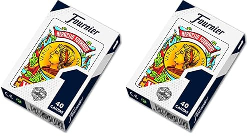 Fournier Nº 1 F20984 Jeu de Cartes Espagnol 40 Cartes Bleu/Rouge (Lot de 2)