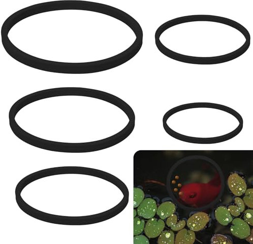 PEUTIER 5 Piezas de Anillos Flotantes para Plantas de Acuario, Corral Flotante de Espuma para Plantas Feeding Ring para Mantener Las Plantas Flotantes en su Lugar (Negro)