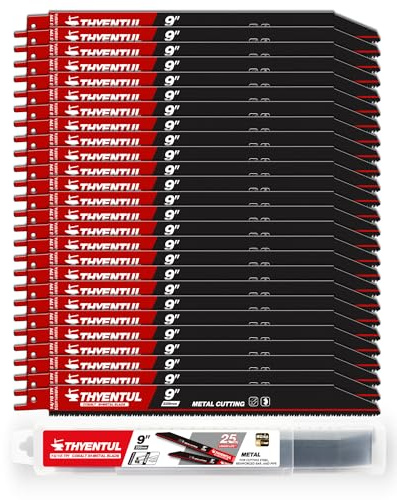 25 Pack,9 inch,14/18 TPI,Reciprocating Saw Blade Set,M42 Teeth with Cobalt Bi-Metal Blades, for Automatic Dismantling Sawzall Blades for 1/16-5/16 Medium Metals
