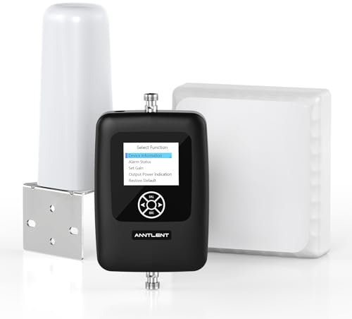 ANNTLENT Amplificador de Cobertura Móvil 4G LTE 3G gsm Amplificador de Señal para Hogar en Banda 20/8/3/1/7 Repetidor de Señal Compatible con Todos los Operadores Españoles con Pantalla LCD Táctil