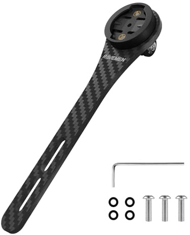 RAVEMEN Soporte de Manillar Integrado Compatible con Garmin Ciclocomputadores, AOM03 Soporte para Bicicleta de Carretera de Fibra de Carbono