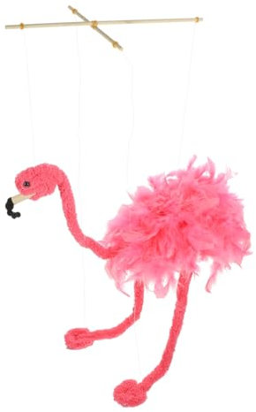 KOMBIUDA Marionette Puppe Aus Plüsch in Form Eines Flamingos Für Puppenspiele Interaktives Spielzeug Mit Schnur Für Aufführungen Und Dekorationen Im Wohnzimmer Partys