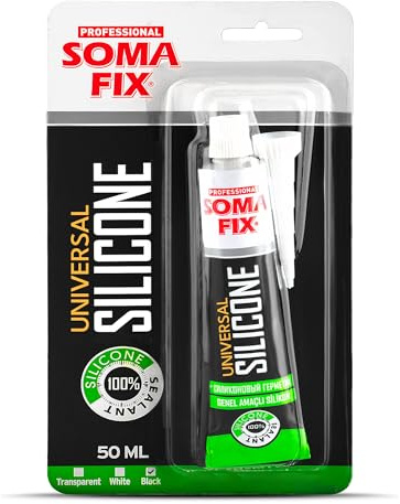 Black Silicone Caulk - Easy Squeeze Caulking Tube, Silicone Sealant for Wood, Kitchen, Bathroom, Sink, Windows - Multi Purpose & Waterproof - 1.7 fl. oz (Black)