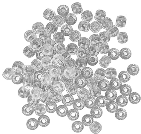 Dioche Versatili Perle Intrecciate per Capelli 12 Mm per Dreadlocks - 100 Pezzi di Plastica Trasparenti 100 Pezzi Capelli e Barba - Trecce, Coda di Cavallo e Altro Ancora (Trasparente)