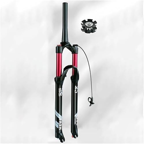 CUCKQUIC Horquilla de suspensión neumática MTB Horquillas Delanteras Ultraligeras Recorrido de 140 mm Cierre rápido Tubo de dirección cónico de 9 mm Ajuste de Rebote de 1-1/2'' A,26in