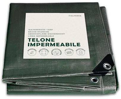 Telone impermeabile PE 250 g/m² verde, occhiellato rinforzato [2 x 3 m]