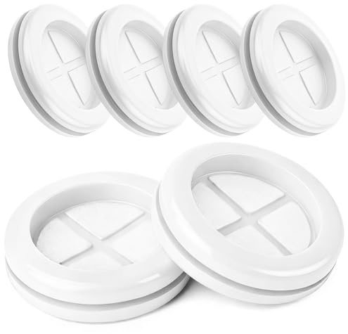 qjuwhua 6 stycken karosspluggar 30 mm vita gummihylsor kabelgenomföring vattentät rund dubbelsidig genomföringshanddukar för kabelskydd trådskydd kontakter kabellhål