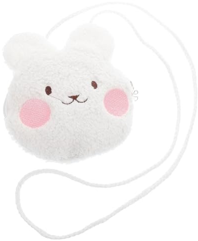 JECOMPRIS Bolso Bandolera de Peluche para Niñas Pequeñas Monedero Diseño de Conejito en Color Claro Bolso Suave y Ligero para Uso Diario Adorable y Funcional