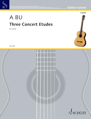 Three Concert Etudes: for guitar. op. 15. guitar. Edition séparée.