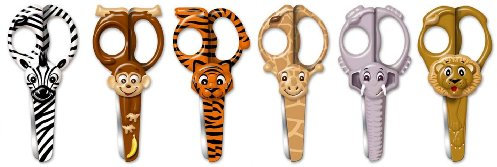 Westcott 14462 Kinderscheren, Wild Ones Set mit verschiedenen Tierdesign, 13 cm, 6 Stück