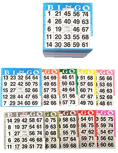 Bingo Paper Game Cards - 1 card - 10 sheets - 100 books of 10 sheets