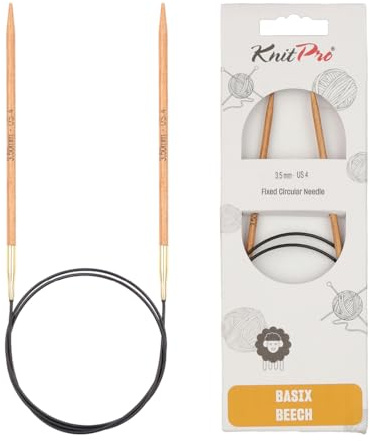 KnitPro Basix Fijo de Tejer Circular, (Madera de Abedul, Multicolor, 60 cm x 3,50 mm