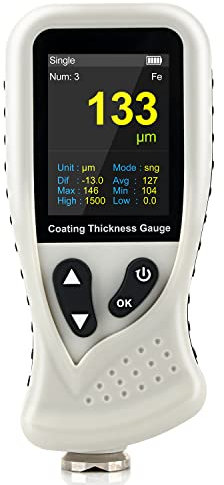 Car Paint Thickness Gauge, XRCLIF Coating Thickness Meter for Magnetic Metal & Non-magnetic Metal, Coating Depth Gauge with HD Screen/Voice Broadcast/Measurement Trend Chart Function