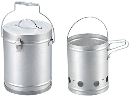 Captain Stag UY-7023 Fire Starter Set, Large, Silver, Outer Diameter 7.5 x Height 9.4 inches (190 x 240 mm)